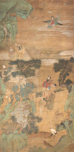 After Qiu Ying (Qing Dynasty) The Eight Immortals and Shoulao Greet the Queen Mother of the West