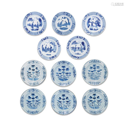 A group of eleven export dishes Kangxi
