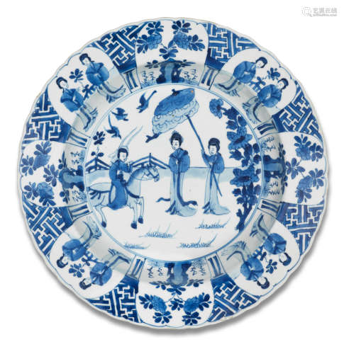 A blue and white 'ladies' basin Kangxi six-character mark and of the period