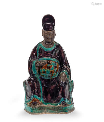 A Fahua pottery figure Ming Dynasty
