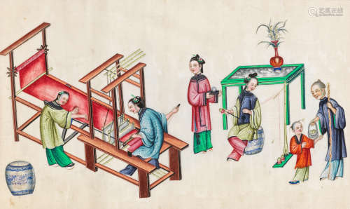 Canton School (19th century) Silk production