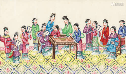 Canton School (late 19th century) Court ladies at leisure