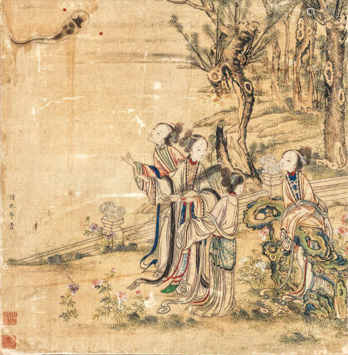 Chinese School (18th/19th century) Ladies in Gardens