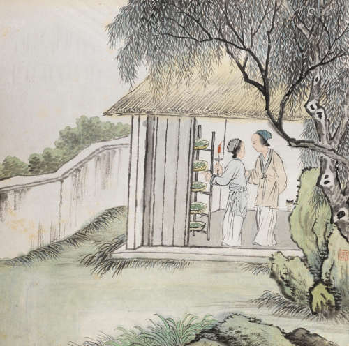 Attributed to Wang Su (1794-1877) Tales of tilling and weaving, Gengzhi tu