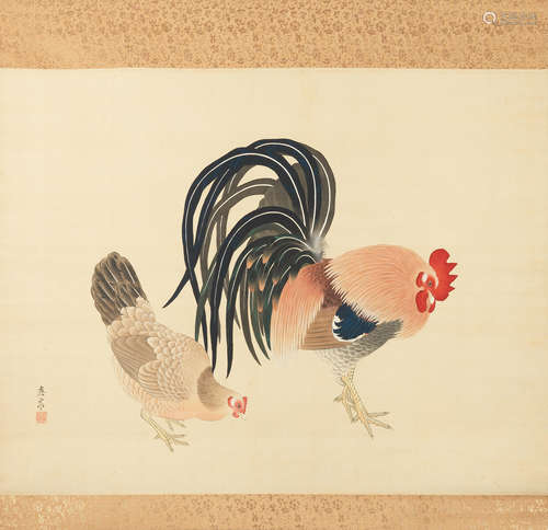 Maruyama Oshin (1790-1838) Cockerel and Hen