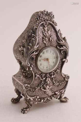 Silver miniature clock