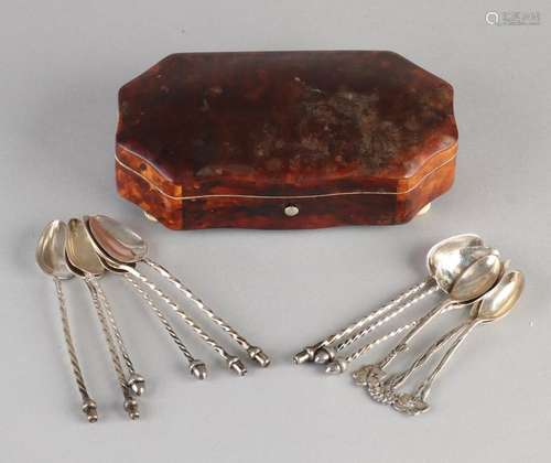 Turtle box with silver spoons