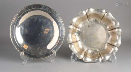 2 silver bowls