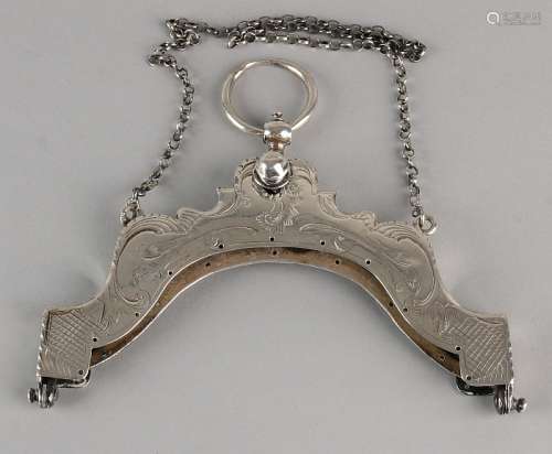 Silver bag handle, 18th century