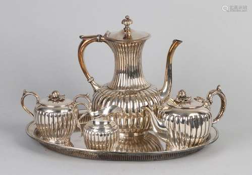 5 piece plated tea set