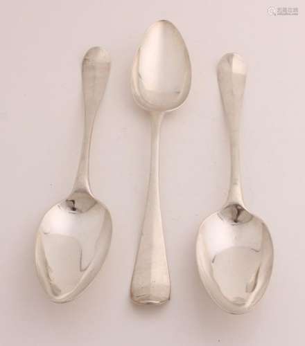 3x Silver spoons, 1858