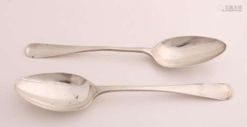 2x Silver spoons, 1856