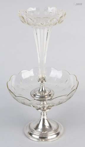 Crystal centerpiece with silver, 1876