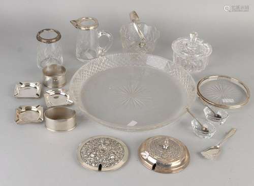 Lot crystal with silver