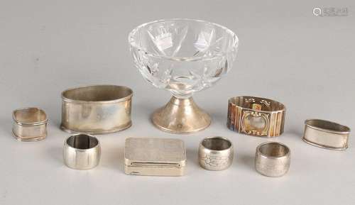 Lot of silver, napkin bands etc.