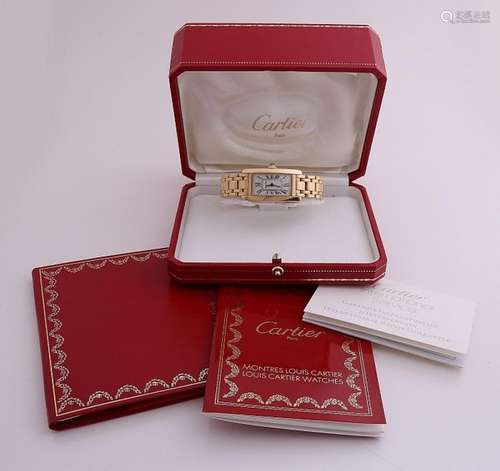 Gold Cartier ladies watch, Amerciane tank