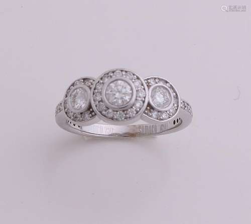 White gold ring with diamond