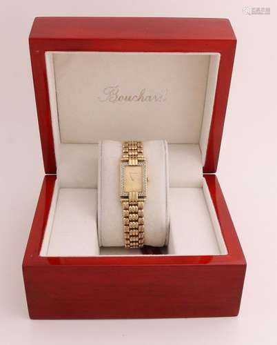 Gold Bouchard watch with diamonds