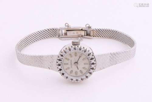 White gold watch with diamond