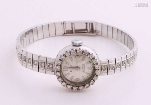 White gold watch with diamonds