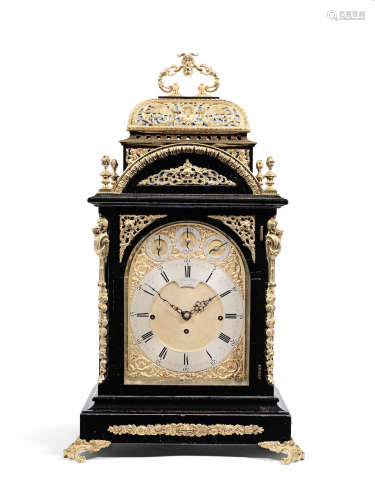 An impressive late 19th Century gilt metal mounted ebonised quarter chiming table clock with interesting history Haseldine, 36 Bond Street, London 3