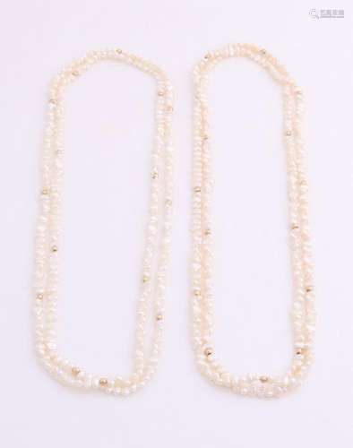 2 Pearl necklace with gold