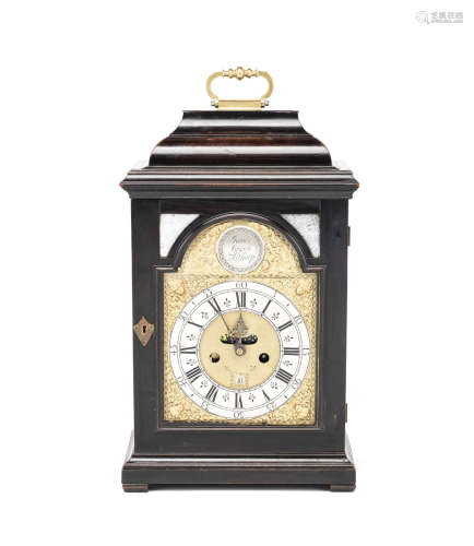 An interesting first half of the 18th century ebonised quarter repeating table timepiece James Green, Althrop