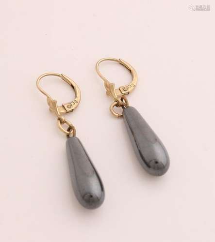 Earrings with hematite