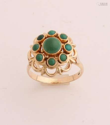 Gold ring with nephrite