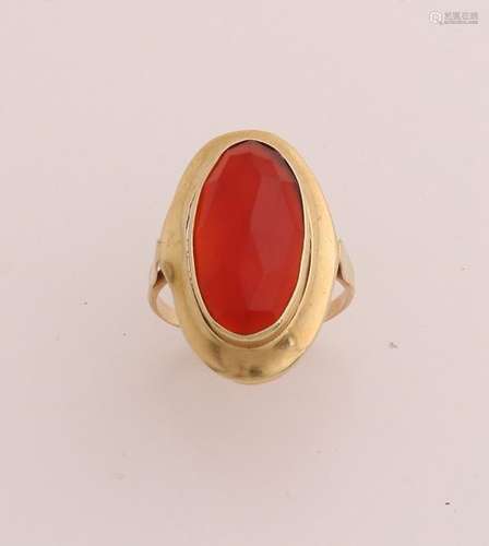 Gold ring with carnelian