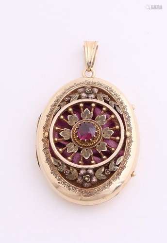 Gold medallion with purple stone