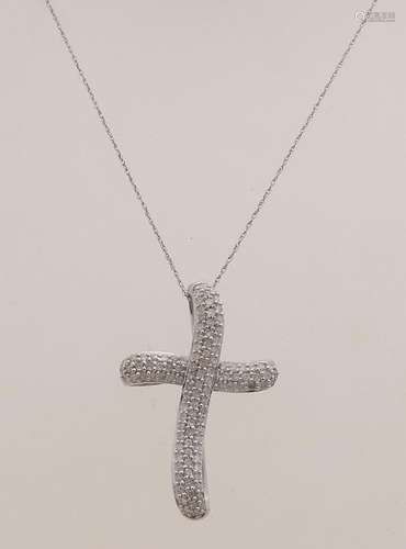 Silver cross with diamond