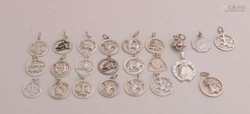 Lot of silver pendants, zodiac