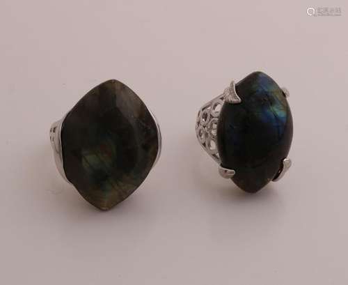 2x Silver ring / Labradorite