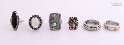 Silver rings, 6x