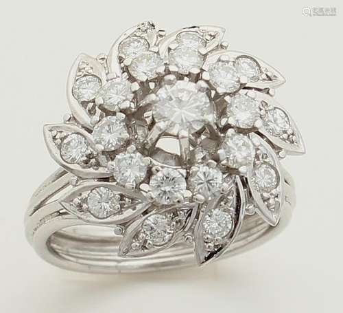 White gold ring with diamond