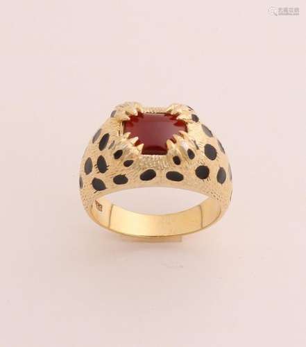 Silver plated ring / leopard