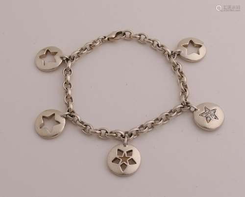 Silver bracelet with pendants