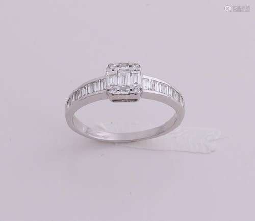 White gold ring with diamond