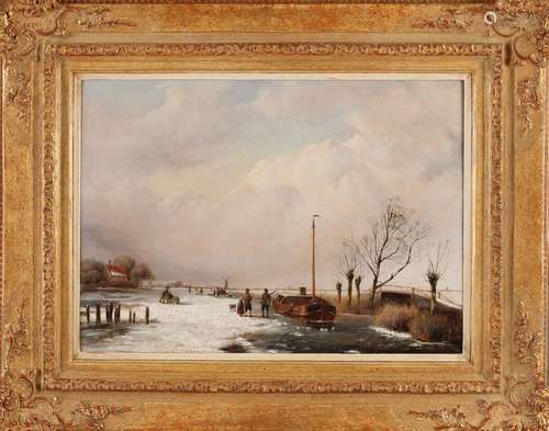 J. Freudenberg, Dutch winter view with ice fun