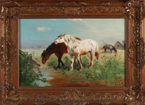 H. Schouten, Horses at watering place