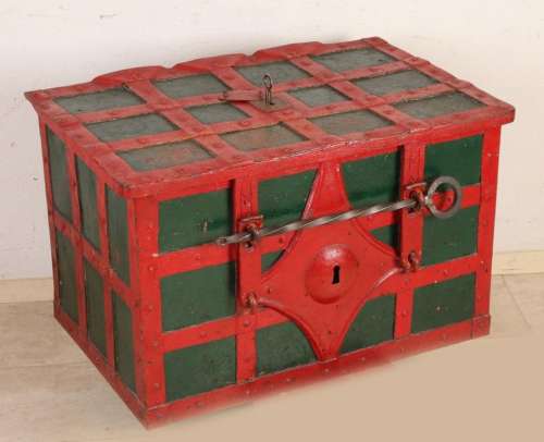 18th century wrought iron money box