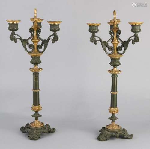 2x Charles Dix candlesticks, 1840