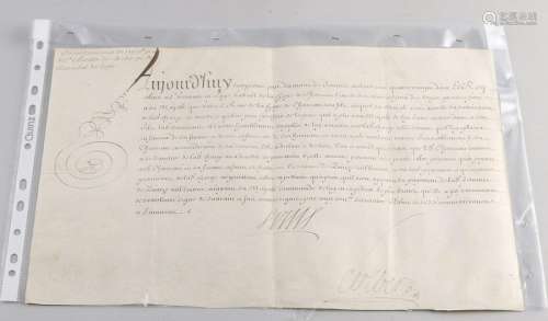 Antique French parchment document