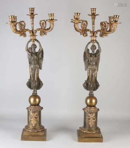 2x Capital French candlesticks, 1820