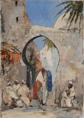 Hassan, Arab village street with figures