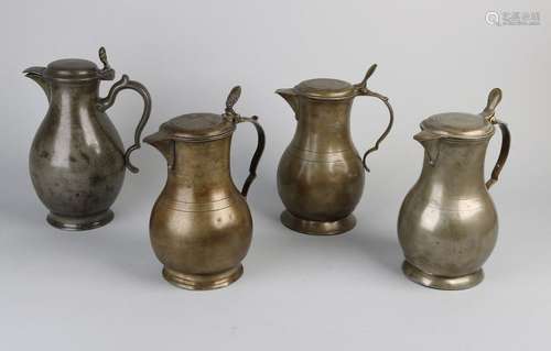 4x Tin jugs