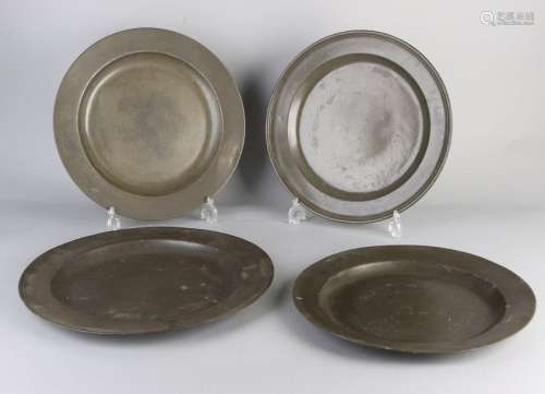 4x pewter dishes