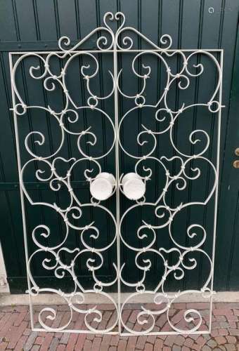 White wrought iron gate