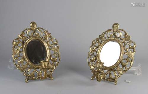 2x Wall mirror with candlestick